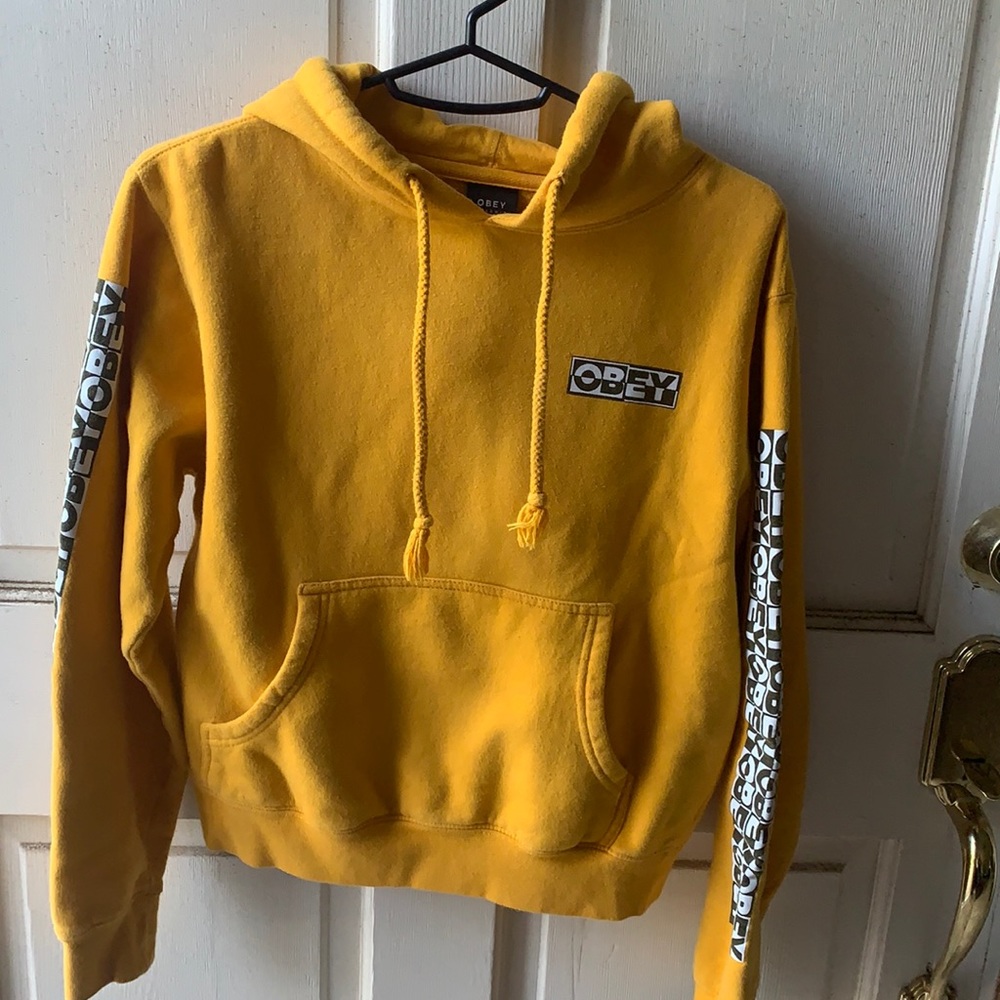 Yellow Obey hoodie